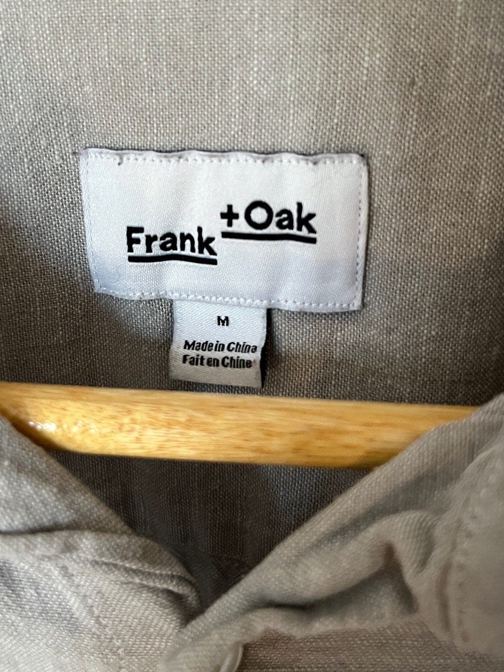 Men’s light grey Frank + Oak buttondown shirt cotton / linen M - Picture 2 of 6